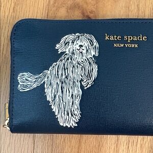 Kate spade New York shaggy dog embossed leather zip continental wallet puppy